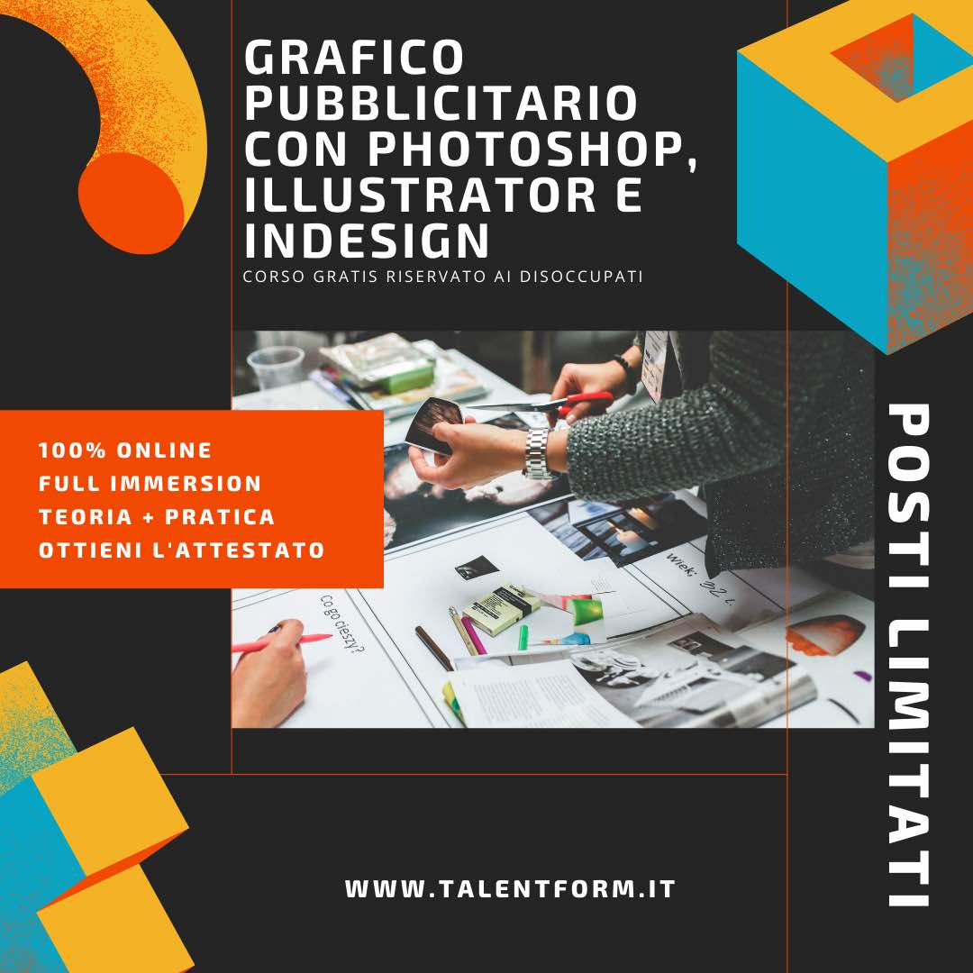 Grafico Pubblicitario con Photoshop, Illustrator e InDesign