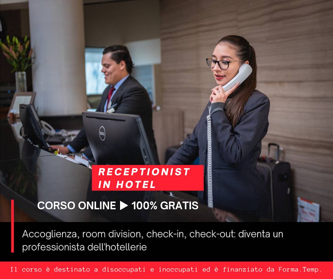 receptionist hotel corso gratis