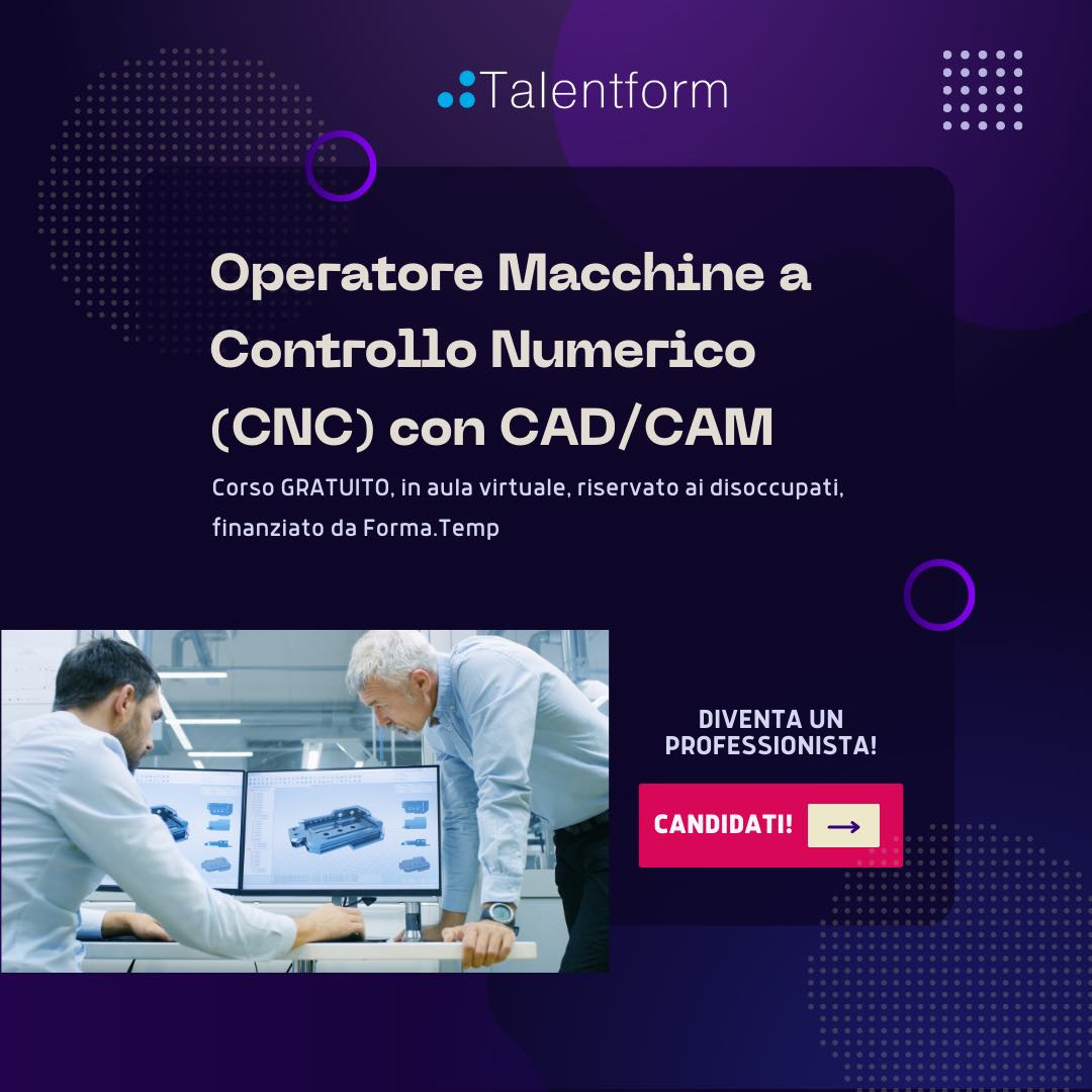 Operatore Macchine a Controllo Numerico CNC con CADCAM 4