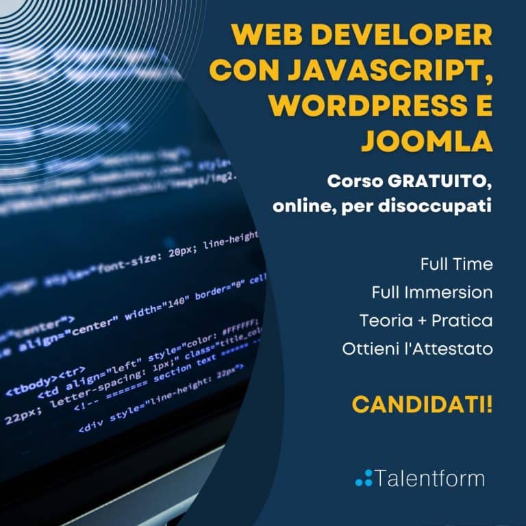 Web Developer con JavaScript WordPress e Joomla