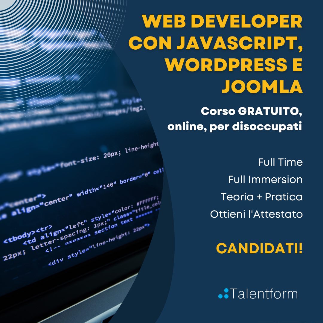 Web Developer con JavaScript WordPress e Joomla