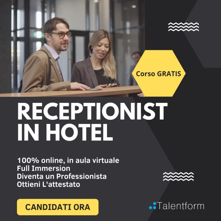 Receptionist in Hotel corso gratis 12