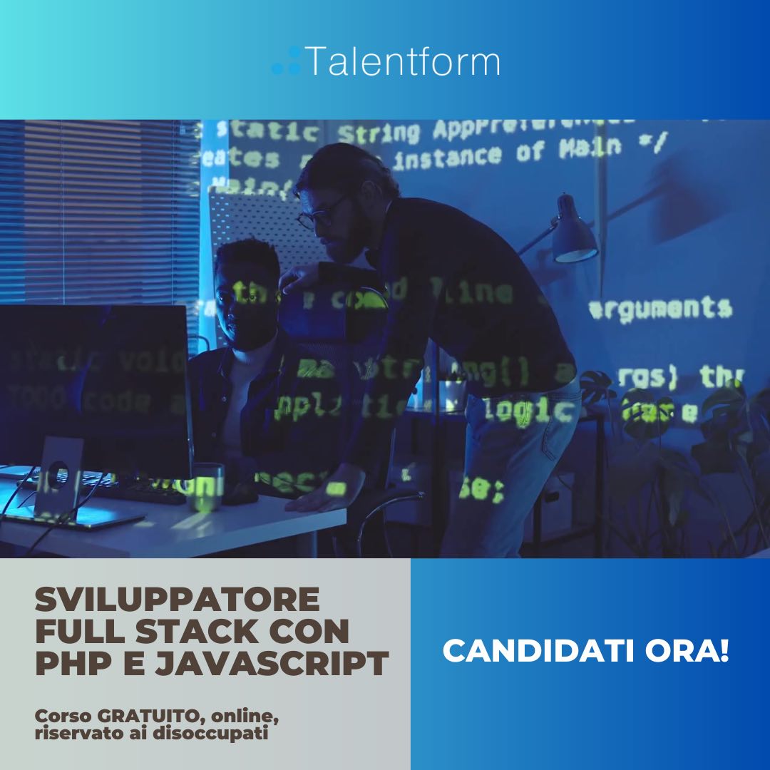 Sviluppatore Full Stack con PHP e Javascript 1080 × 1080 px 1