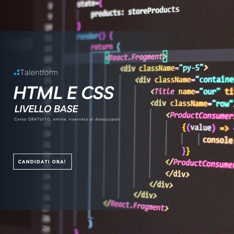 HTML e CSS Base (corso GRATUITO a distanza, in aula virtuale), edizione del 06 novembre 2023 5 HTML e CSS Livello Base 1