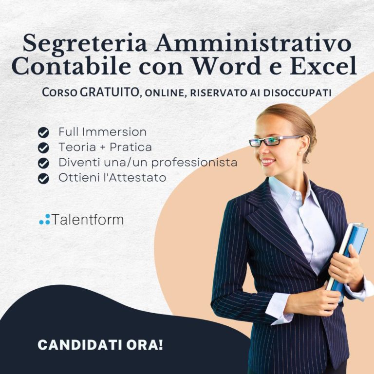 Segreteria Amministrativo Contabile con Word ed Excel (corso GRATUITO a distanza, in aula virtuale), edizione del 20 ottobre 2023 47 Segreteria Amministrativo Contabile con Word e Excel5