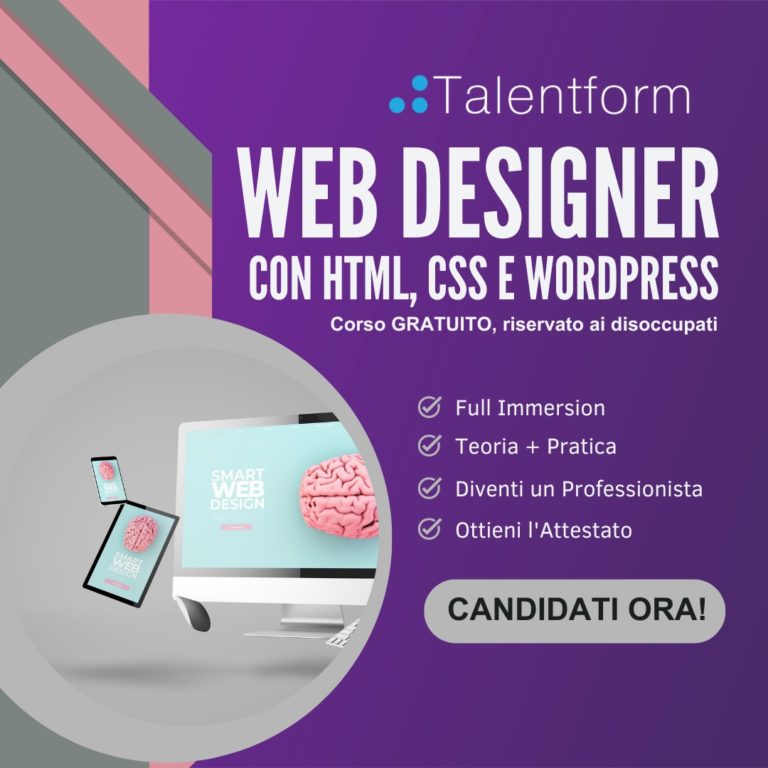 Web Designer con HTML, CSS e WordPress (corso GRATUITO a distanza, in aula virtuale), edizione del 28 agosto 2024 35 Web Designer con HTML CSS e WordPress 20204 4