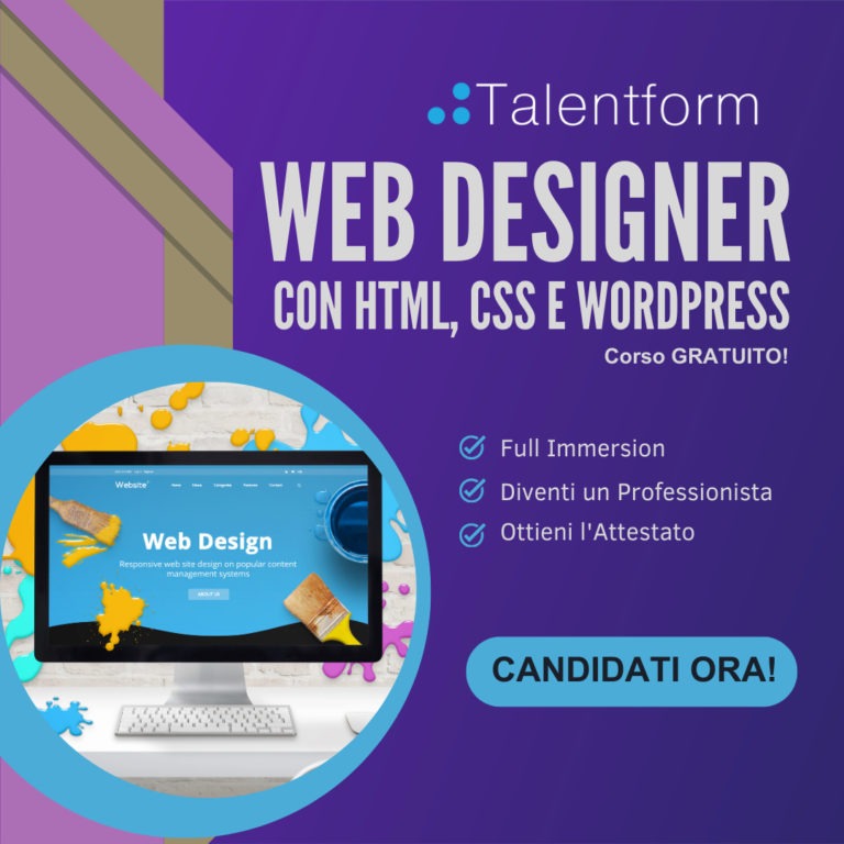 Web Design con HTML, CSS e WordPress (corso GRATUITO a distanza, in aula virtuale), edizione del 24 febbraio 2025 22 Web Designer con HTML CSS e WordPress 20204 3