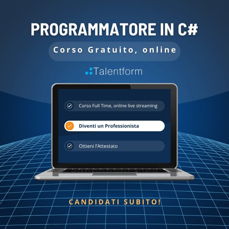 Programmatore in C# (corso GRATUITO online, full time), edizione del 15 settembre 2025 8 Copia di Programmatore in c