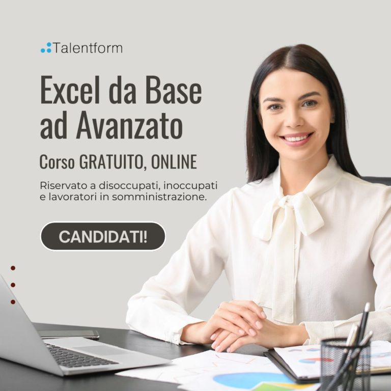 Excel da Base ad Avanzato (corso GRATUITO online, full time), edizione del 28 novembre 2025 1 6 Excel da Base ad Avanzato