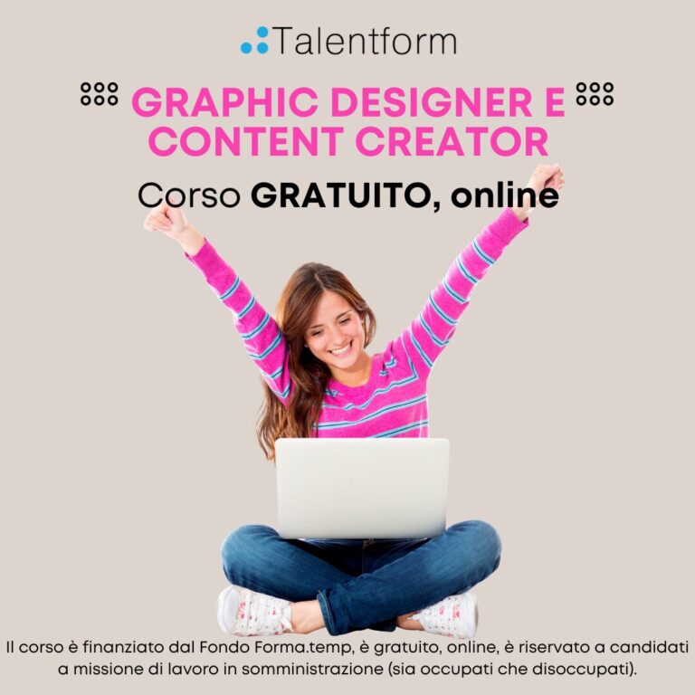 Graphic Designer e Content Creator (corso GRATUITO online, full time), edizione del 05 maggio 2026 2 Corso Gratuito Graphic Designer e Content Creator 1080