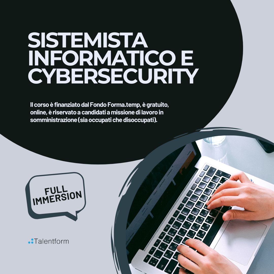 Corso Gratuito Sistemista Informatico e Cybersecurity 1