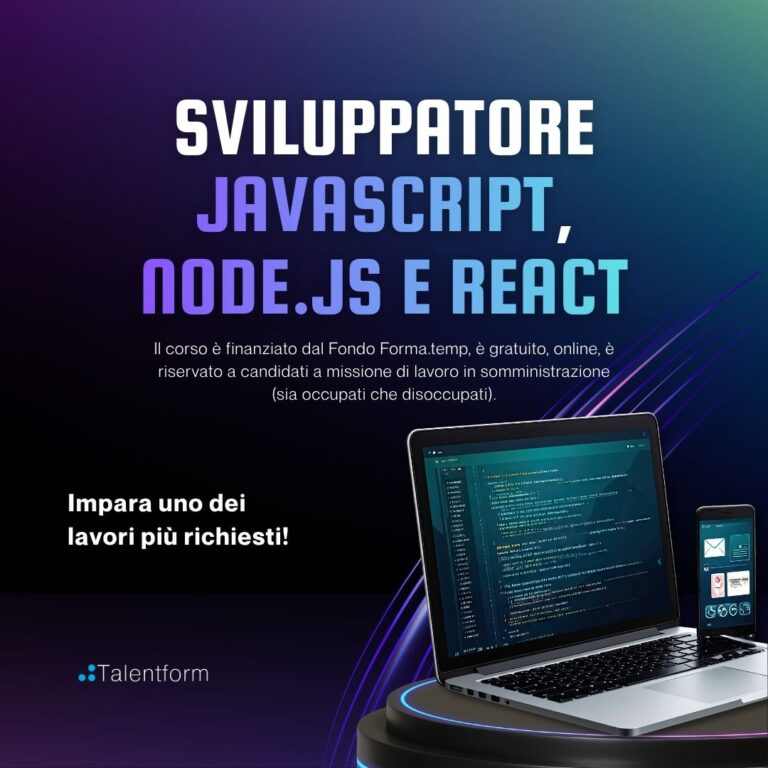 Corso Gratuito Sviluppatore JavaScript Node.js e React