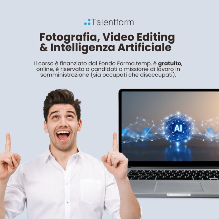 Corso Gratuito di Fotografia Video Editing e Intelligenza Artificiale 1