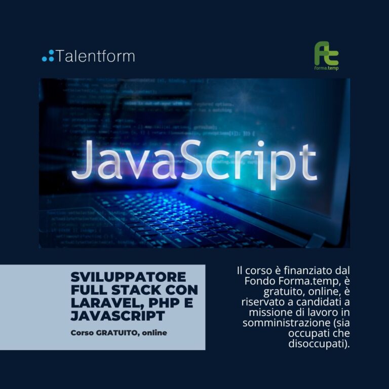 CON LOGO FORMA.TEMP 1080x1080 Sviluppatore Full Stack con Laravel PHP e JavaScript 1