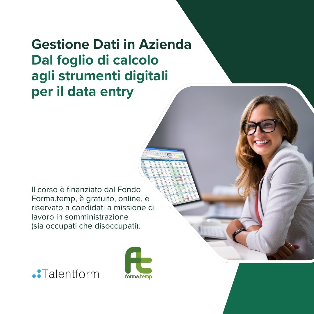 Gestione Dati in Azienda Dal foglio di calcolo agli strumenti digitali per il data entry 1080x1080 1