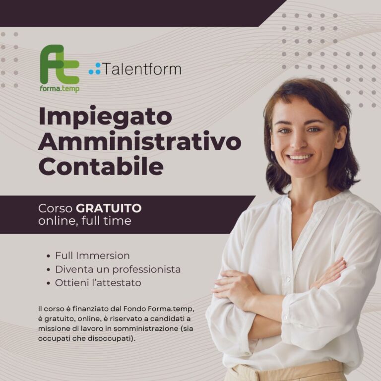 Impiegato Amministrativo Contabile (corso GRATUITO online, full time), edizione del 16 giugno 2026 1 Impiegato Amministrativo Contabile 2