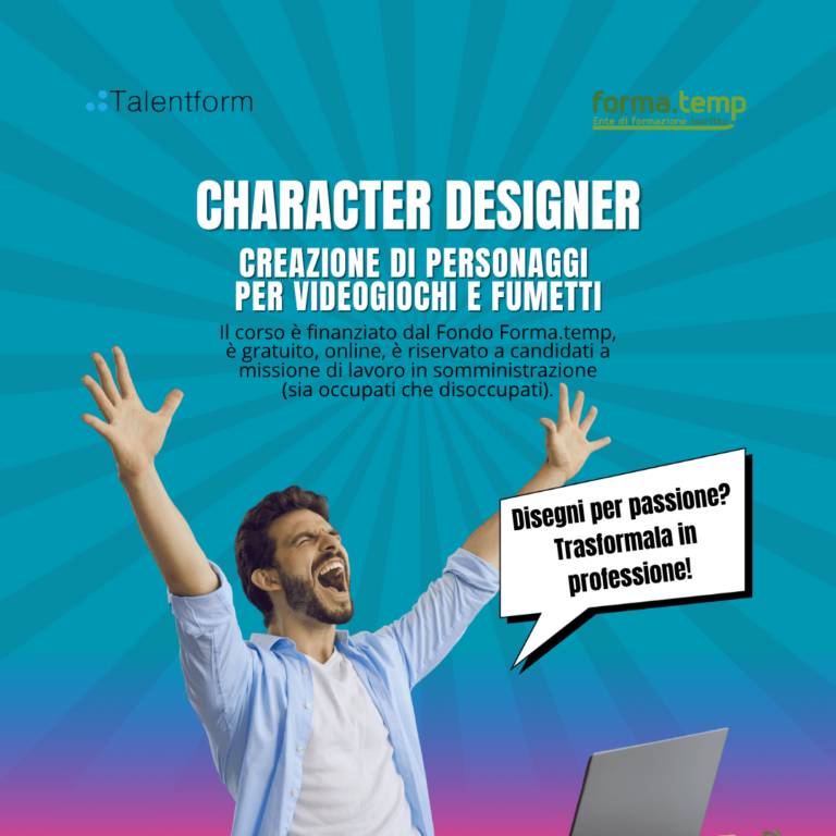 Character Designer: Creazione di Personaggi per Videogiochi e Fumetti (corso GRATUITO online, full time), edizione del 08 settembre 2026 33 1080 Character Designer Creazione di Personaggi per Videogiochi e Fumetti