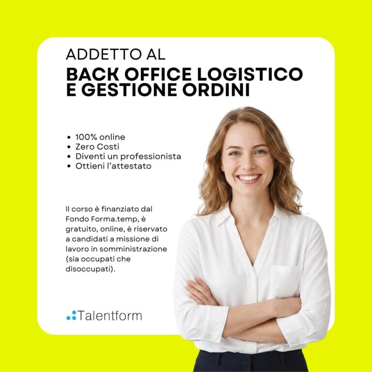 Corso Gratuito di Addetto al Back Office Logistico e Gestione Ordini 1080x1080 2