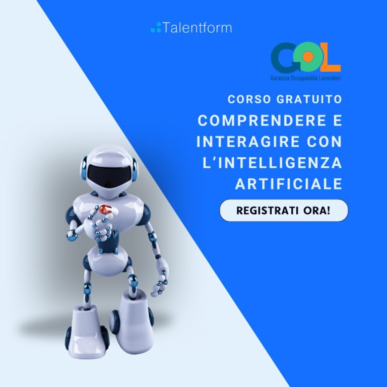 Comprendere e Interagire con l'Intelligenza Artificiale, Corso Gratuito, Online, Programma GOL Lazio 7 Comprendere e interagire con l intelligenza artificiale