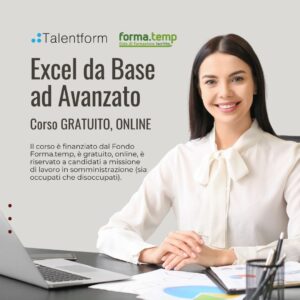 Excel da Base ad Avanzato (corso GRATUITO online, full time), edizione del 09 settembre 2026 26 Corso Gratuito Excel da Base ad Avanzato 1
