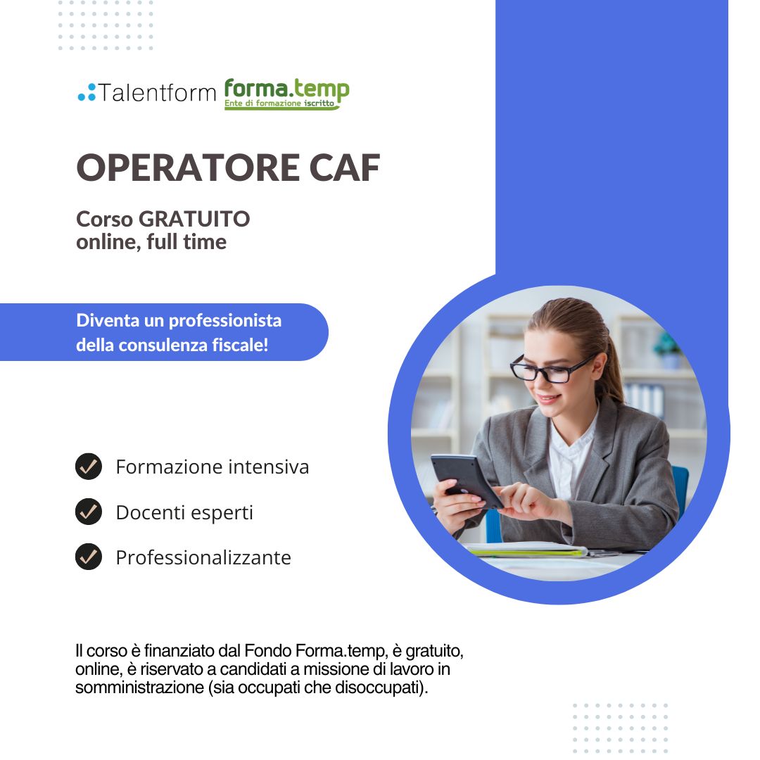 Corso Gratuito di Operatore CAF