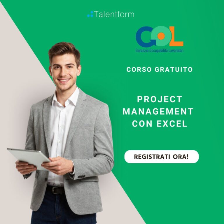 Project Management con Excel, Corso Gratuito, Programma GOL Lazio, Percorso 2 (in presenza, a Roma) 23 Project Management con Excel 1080