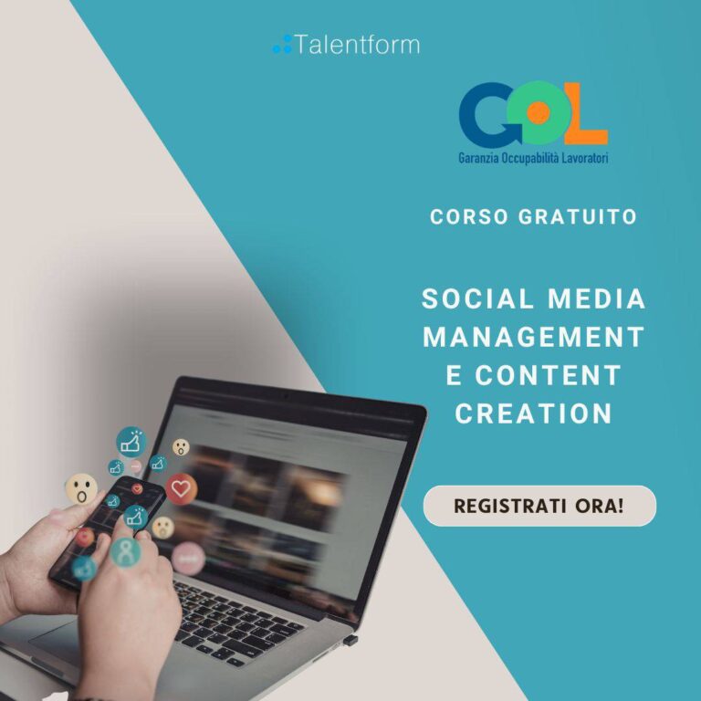 Social Media Management e Content Creation, Corso Gratuito, Programma GOL Lazio, Percorso 3 (in presenza, a Roma) 15 Social Media Management e Content Creation 1