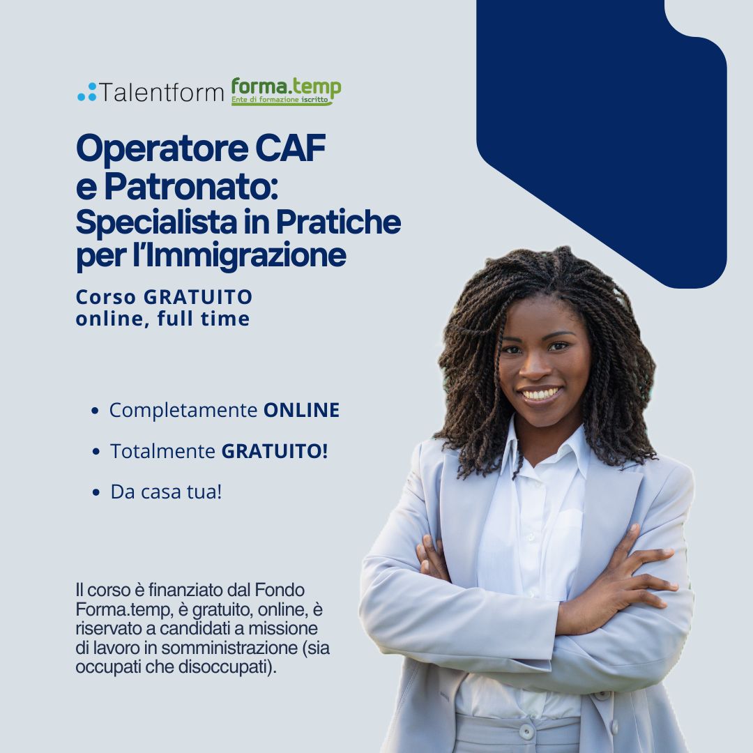 Corso GRATUITO di Operatore di Caf e Patronato