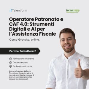 Corso Gratuito Operatore Patronato e CAF 4.0 Strumenti Digitali e AI per lAssistenza Fiscale