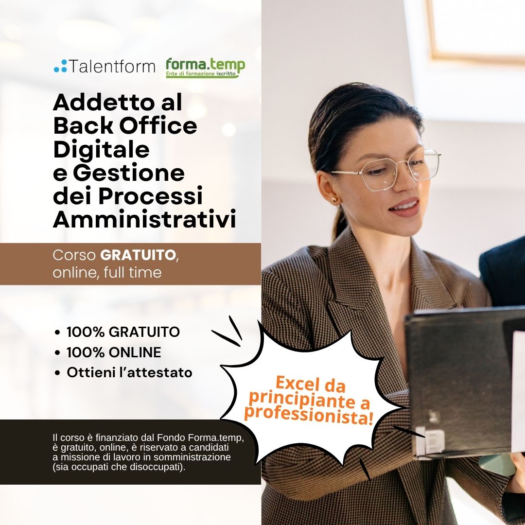 Corso Gratuito di Addetto al Back Office Digitale e Gestione dei Processi Amministrativi 3 1