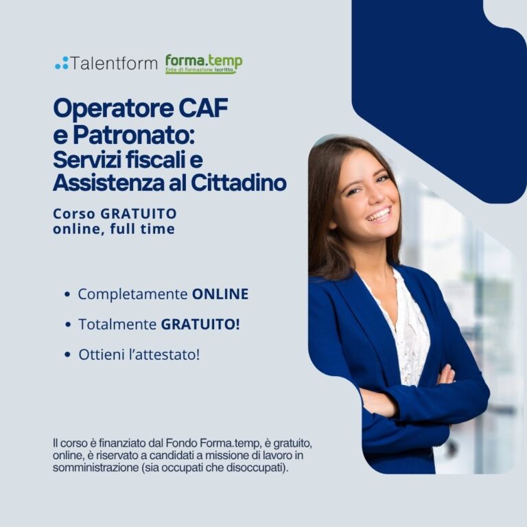 Corso Gratuito di Operatore di Patronato e CAF 1