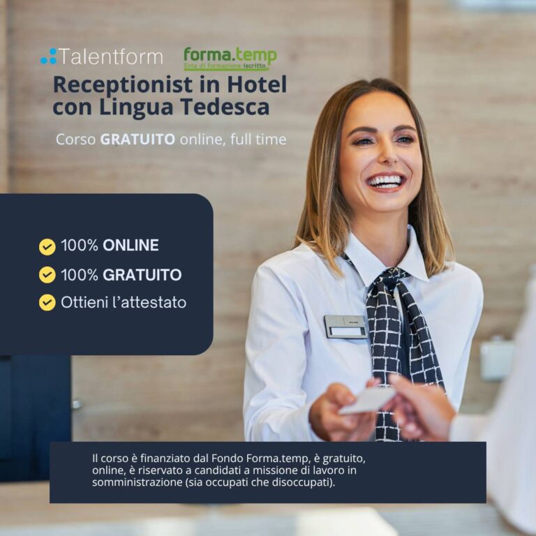 1080 Receptionist in Hotel con Lingua Tedesca