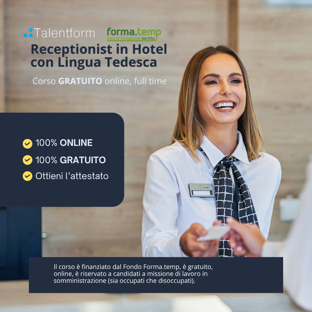 1080 Receptionist in Hotel con Lingua Tedesca