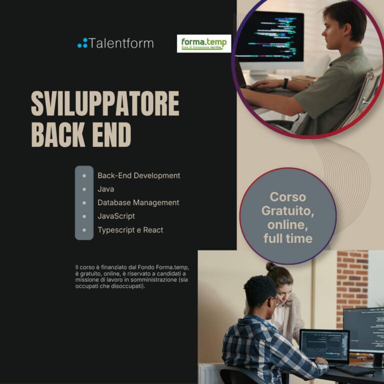 Sviluppatore Back End (corso GRATUITO, online, full time, in aula virtuale sincrona), edizione del 05 ottobre 2026 2 1080 sviluppatore back end